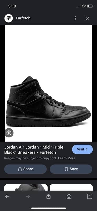 JORDAN 1 MID TRIPLE BLACK 1