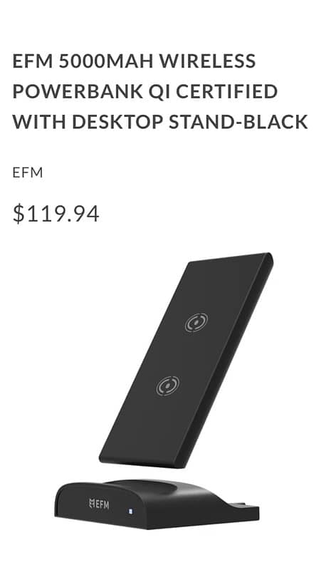 EFM 5000MAH WIRELESS POWER BANK AND CHARGER WITH DESKTOP STAND 8