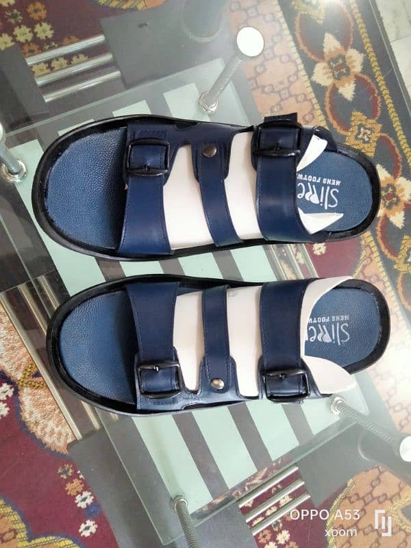 LEATHER slipper blue and black 7