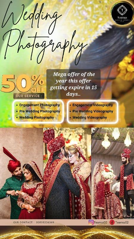 50% off Wedding Photography / & Photographer/Videographer /Album's 0