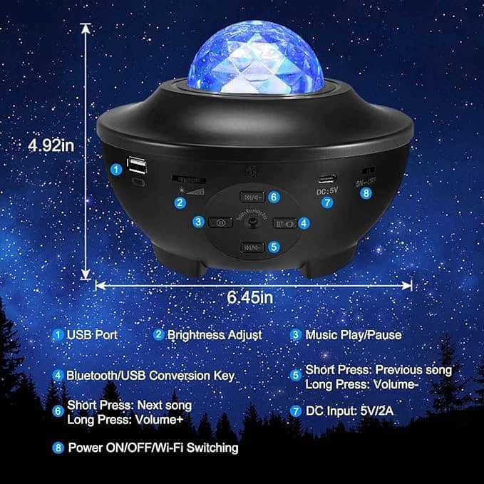 Colorful Starry Sky Projector Rotating Magic Ball Night Ligh RGB  Lamp 7