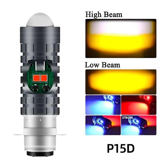 Bike LED Headlight Bulb With 5 Functions 2