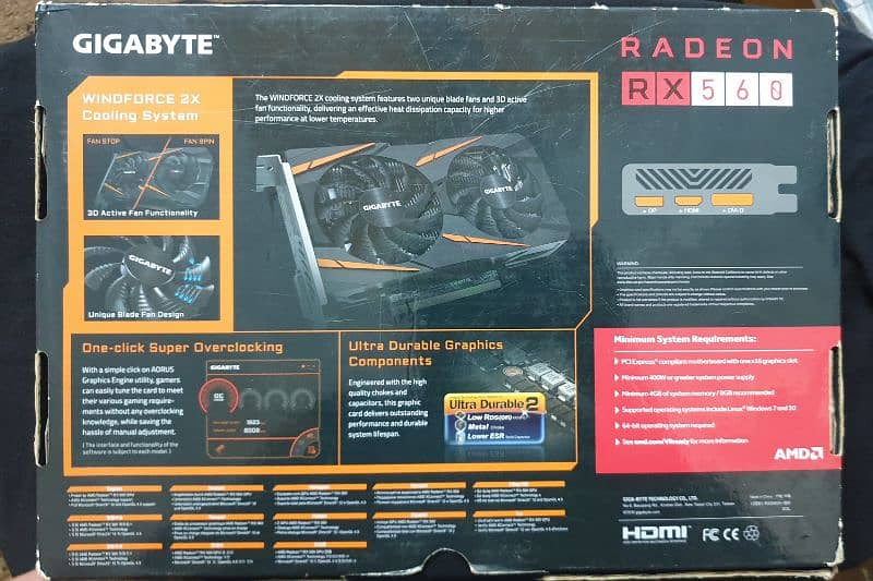 Radeon rx560 4gb gigabyte oc edition 4