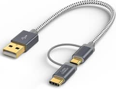 CableCreation 2 in 1Micro USB + USB C Cable