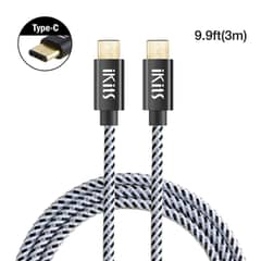 Braided USB 2.0 Type C (USB-C) to Type C Data Charging Cable(3A)