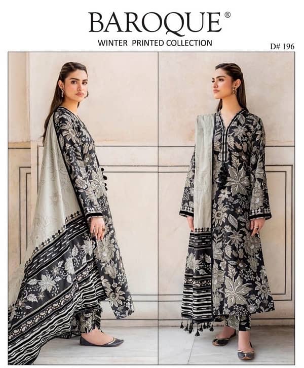 3pc khaddar/3 pcs woman unstitched khaddar/Khaddar Suit 0