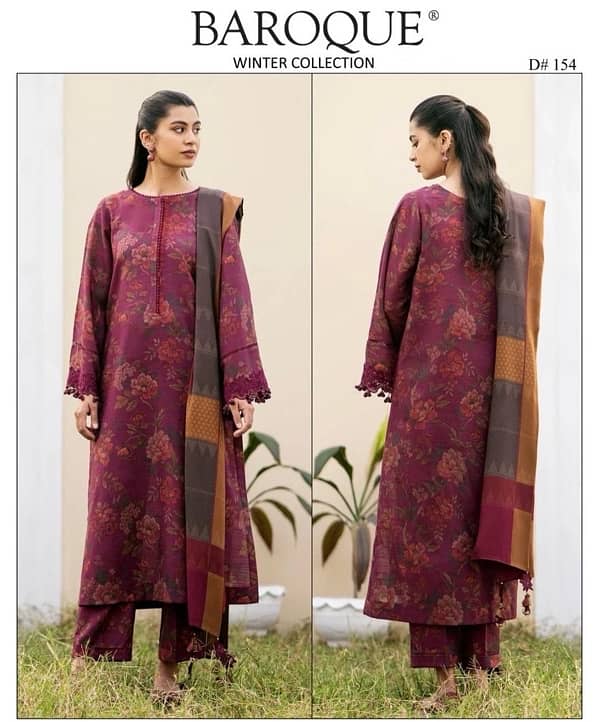 3pc khaddar/3 pcs woman unstitched khaddar/Khaddar Suit 4