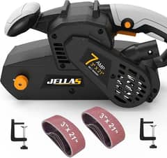 Jellas 7Amp Belt Sander 3 × 21-Inch with Dust Bag, Bench Sander