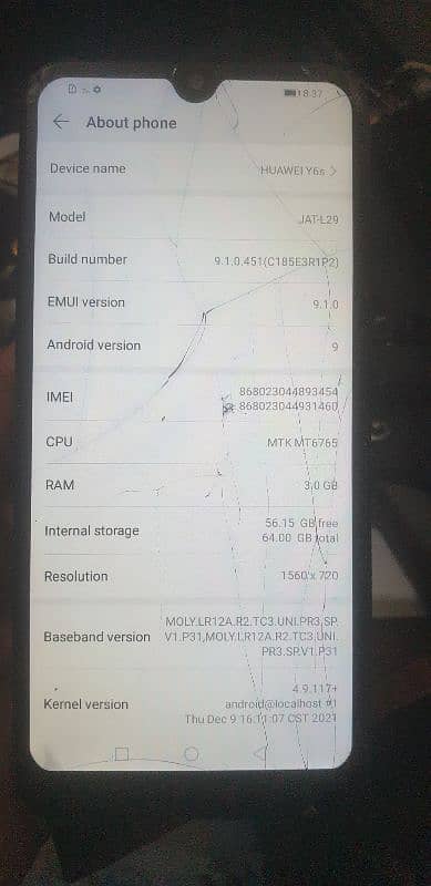 Huawei Y6s Dual sim aproved 3/64. fix price. 4