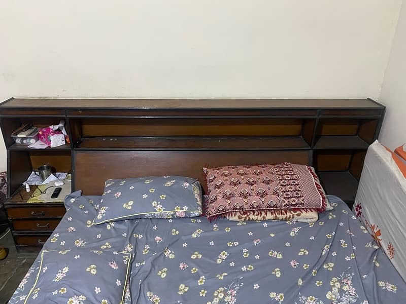 wooden bed without mattress and dressing table 3