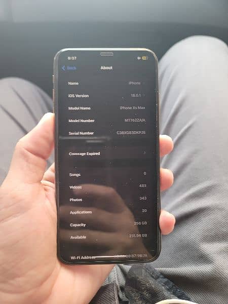 Iphone xs max 256 gb official pta 10/10 7