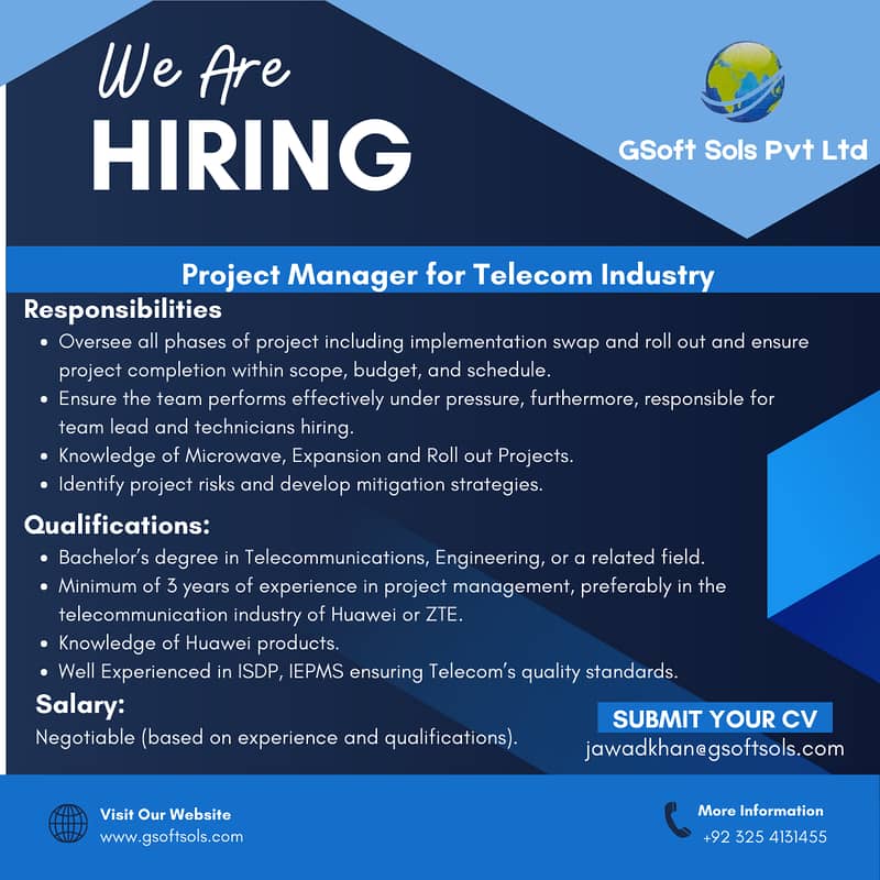 Project Manager for Telecom 0