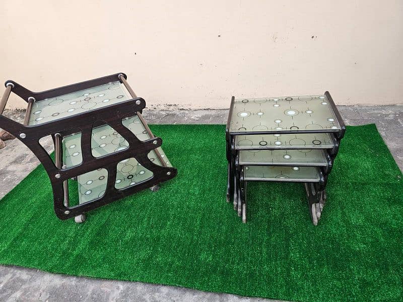 tea trolley and set of 5 tables 4