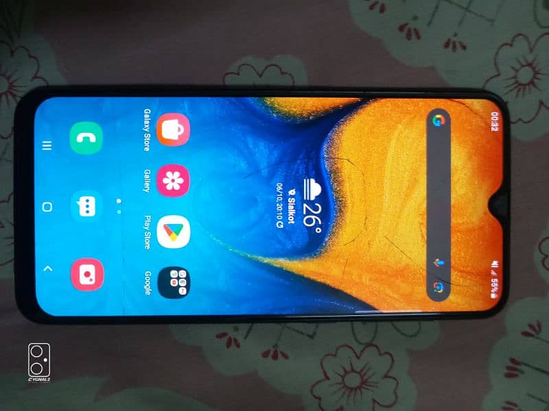 Samsung A20 mobile for sale only glass break 3/32 5