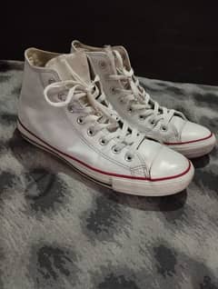 all star longer leather canvas white colour size 43 for men boys