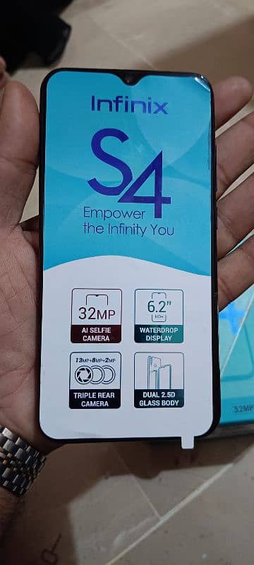 Infinix s4 4/64 all 10/10 condition with box charger 0