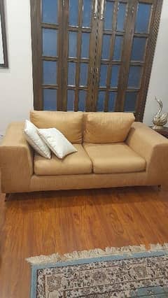 2 seater golden sofa for sale 0