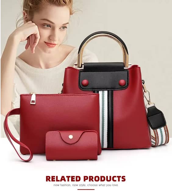 Leather shoulder bags / Girl Crossbody bags / 3-Piece Luxury Fshin bag 12