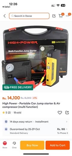 high power car jump starter with compressor