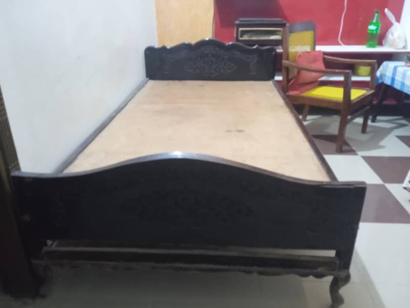 Single bed / Wooden single bed / black single bed 3