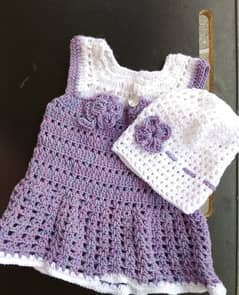 Crochet frocks and accessories for kids make on order.