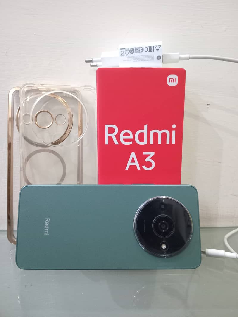 Redmi A3 Forest Green 4gb - 64gb with complete box 10/10 condition 1