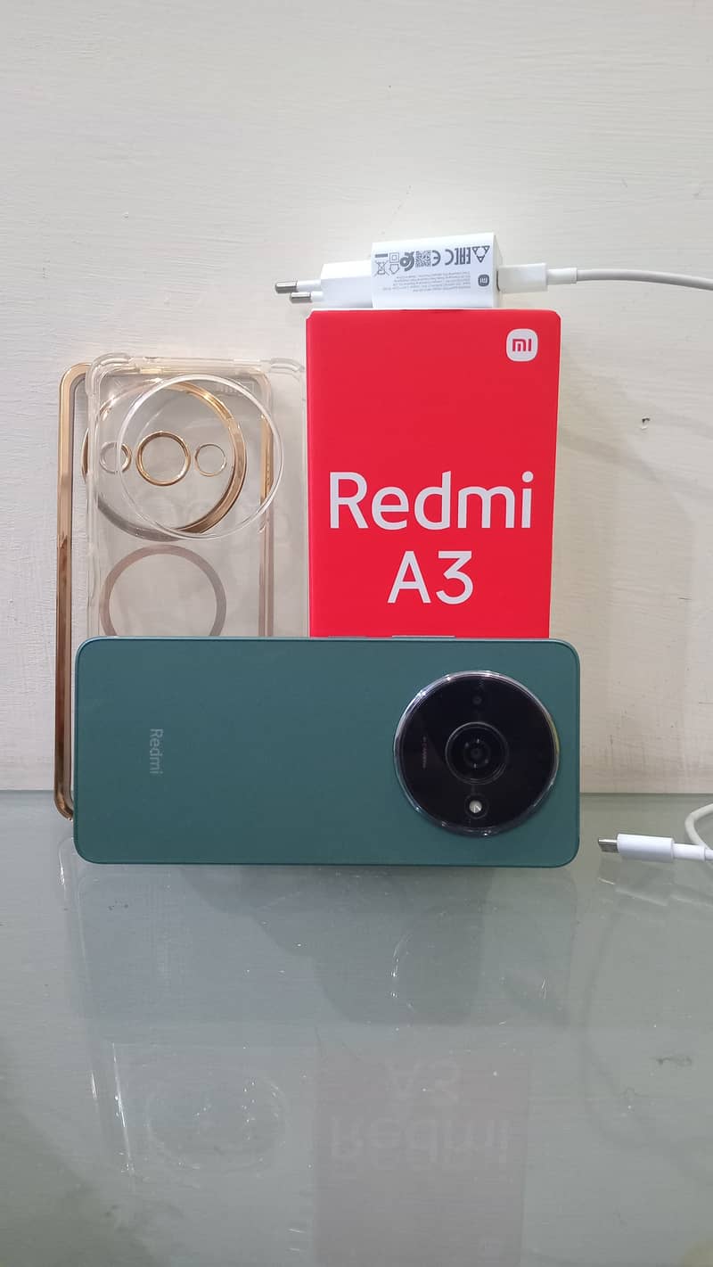 Redmi A3 Forest Green 4gb - 64gb with complete box 10/10 condition 2