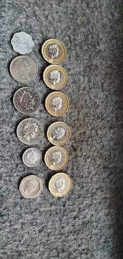 Old UK and Indian coin