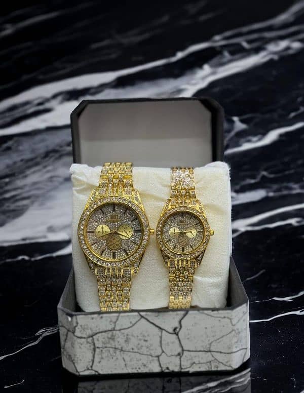 Diamond stone couple watches 0