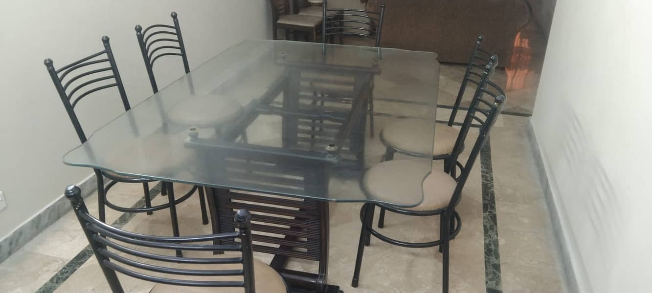 Dinning Table with 6 Metal Chairs 2