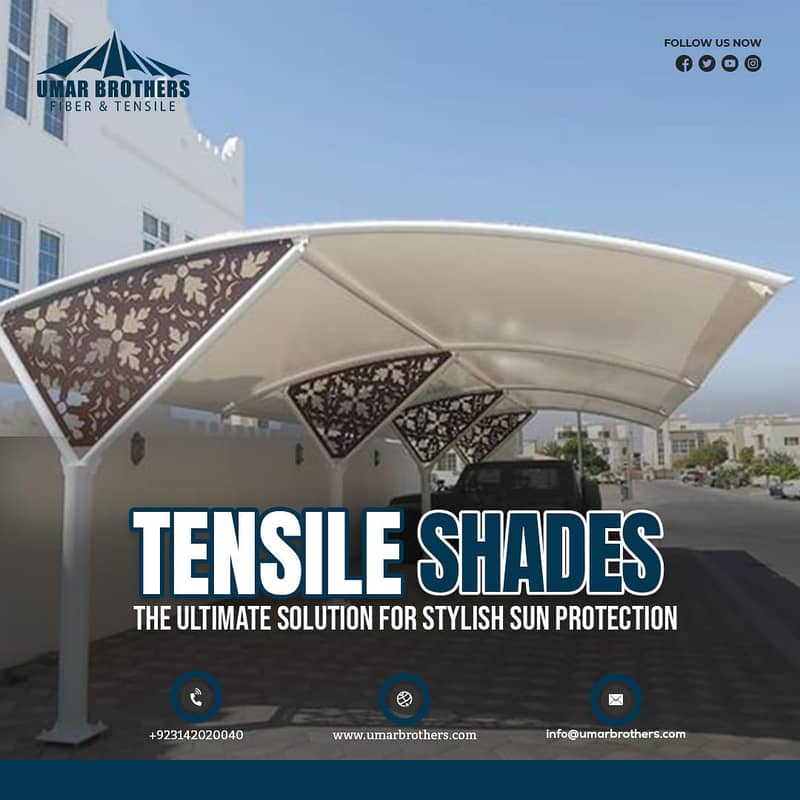 Parking Shade | Fiber Shade | Tensile Shade| Fiber Glass | Fiber Windo 4