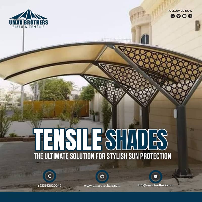 Parking Shade | Fiber Shade | Tensile Shade| Fiber Glass | Fiber Windo 11