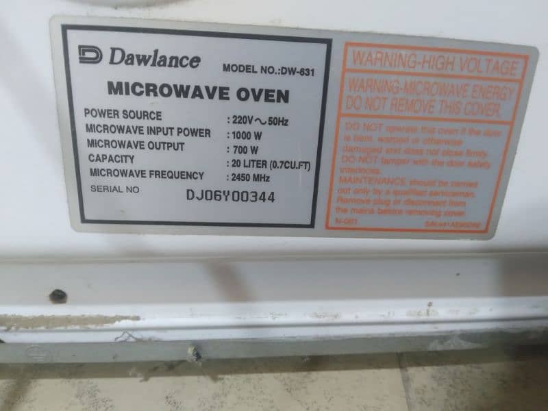 Dawlance microwave owen o3o5-715-7474 5