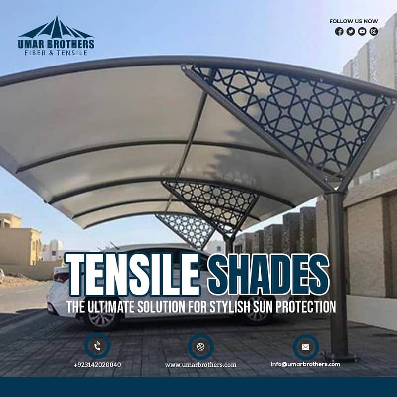 Parking Shade | Fiber Shade | Tensile Shed | Fiber Glass | Fiber Windo 5