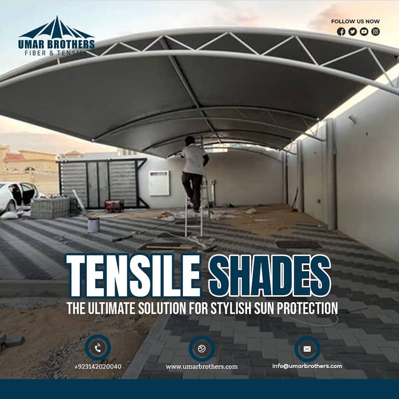 Parking Shade | Fiber Shade | Tensile Shed | Fiber Glass | Fiber Windo 8