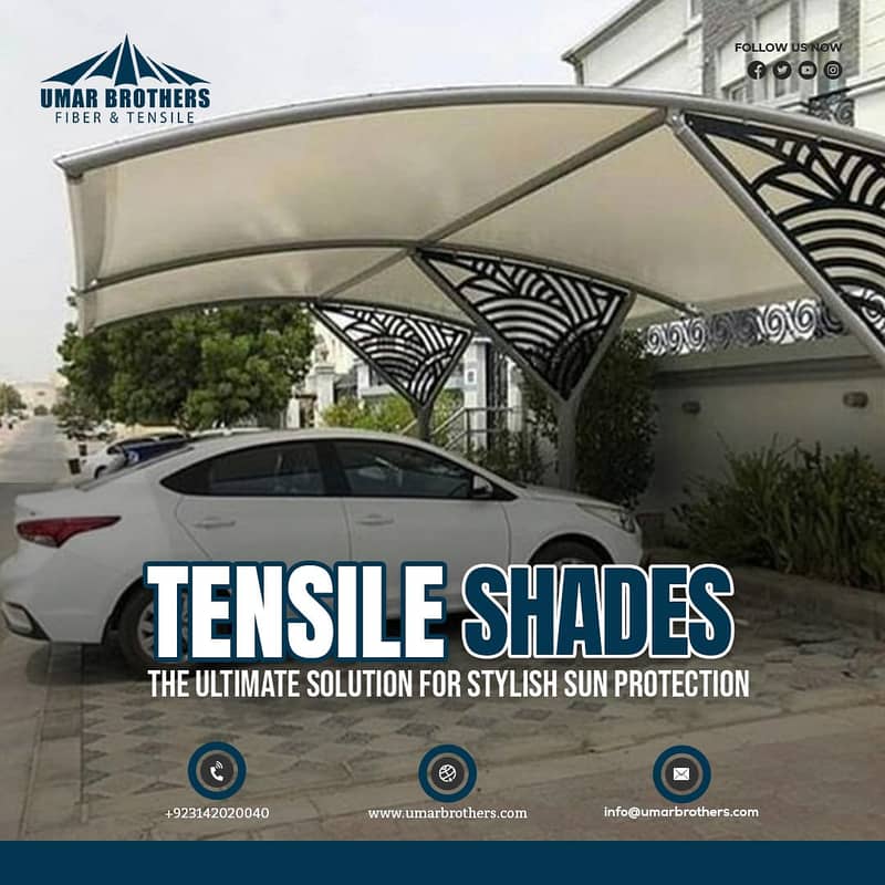 Parking Shade | Fiber Shade | Tensile Shed | Fiber Glass | Fiber Windo 12