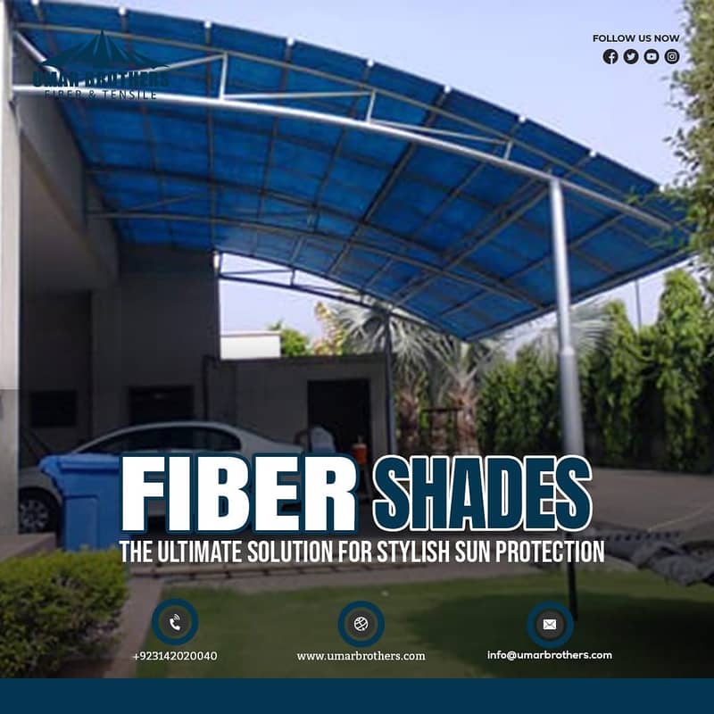 Parking Shade | Fiber Shade | Tensile Shed | Fiber Glass | Fiber Windo 17