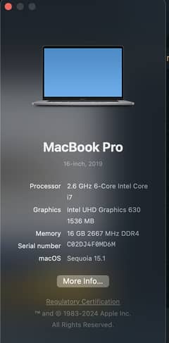 Apple Macbook Pro Late 2019 16 Inch I7 Scratchless