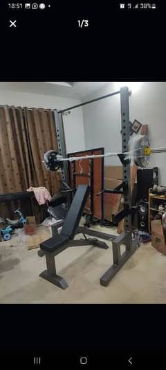 Squat rack smith machine multi gym cable cross over dumbbells pullup