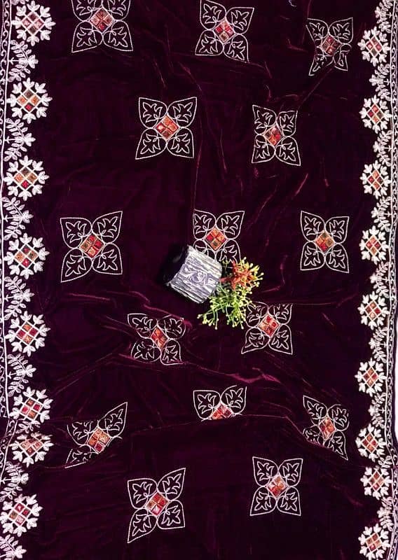 "Women's Embroidered Swiss, Velvet & Woolen Shawls | Elegant Designs" 5