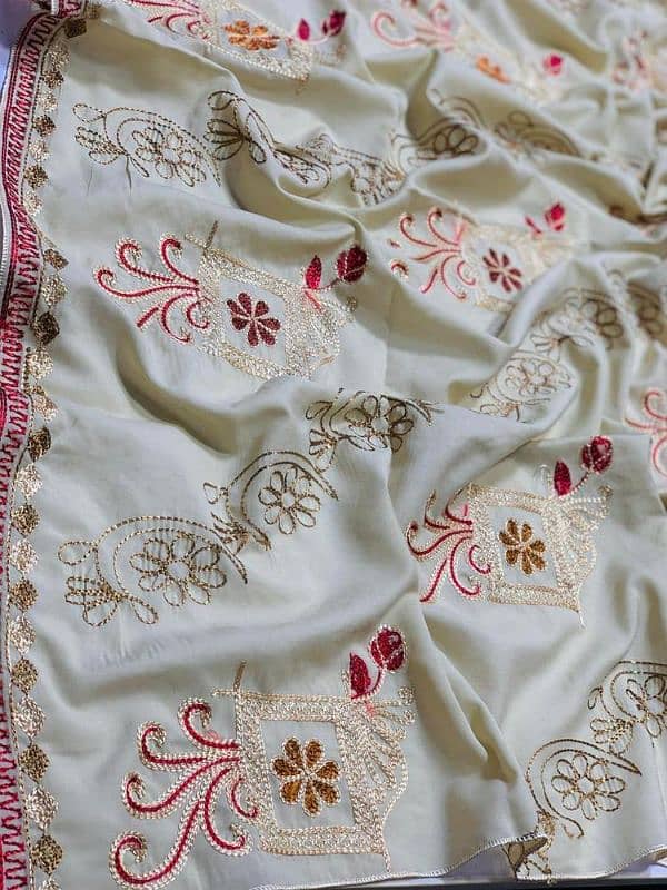 "Women's Embroidered Swiss, Velvet & Woolen Shawls | Elegant Designs" 13