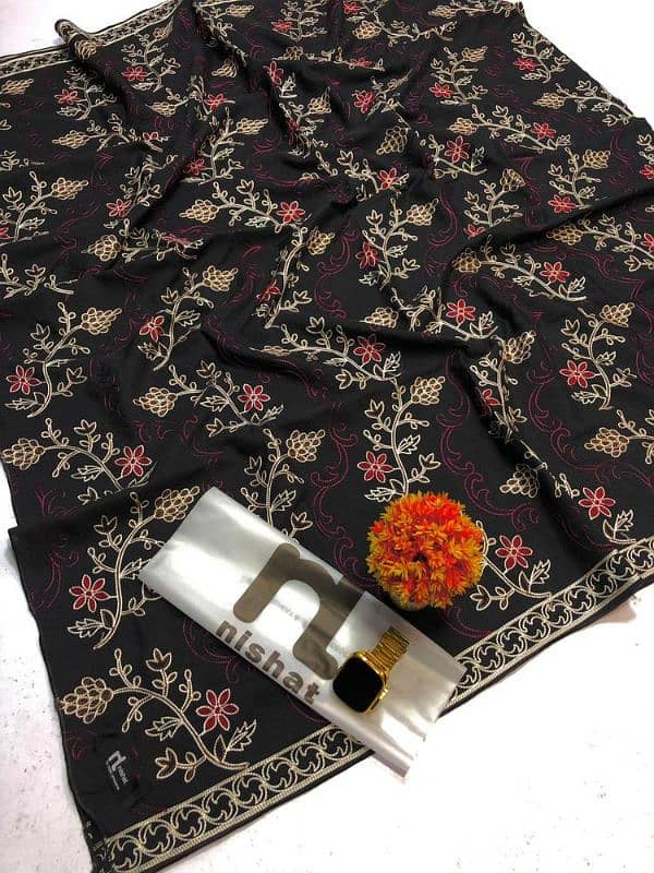 "Women's Embroidered Swiss, Velvet & Woolen Shawls | Elegant Designs" 14