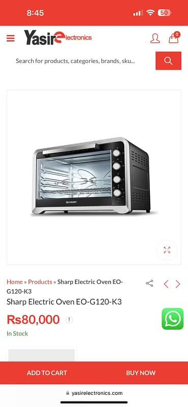 Sharp electric oven (large size) - excellent for baking and grilling. 7