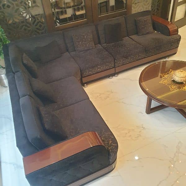 Black L shaped sofa 1