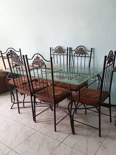 6 Seater Iron Rod Dining Table for Sale 0