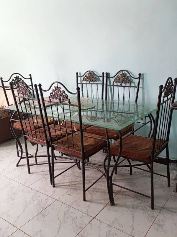 6 Seater Iron Rod Dining Table for Sale 0