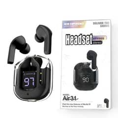 Air 31 | Wireless Earbuds with Transparent Case | Type-C Fast Charging