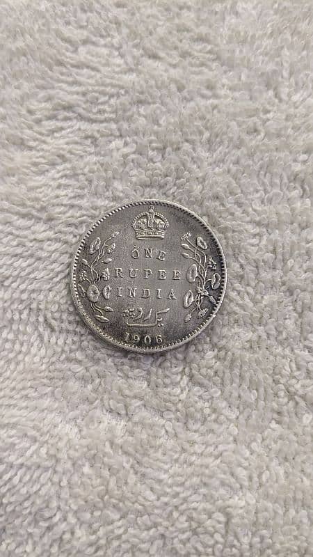 Original One Rupee Indian Coin 1906 1