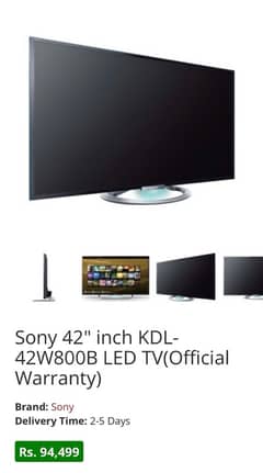 Sony Bravia 42"inches LED SMART TV 3D Supported