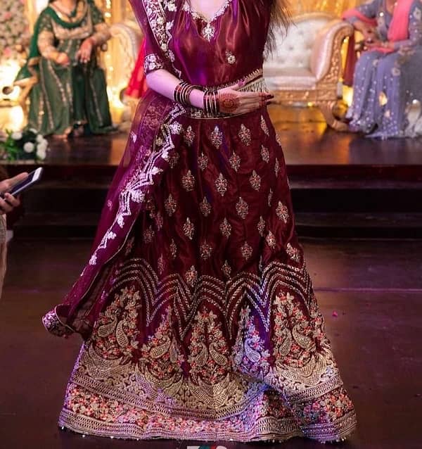 Mahroon lengha choli 1